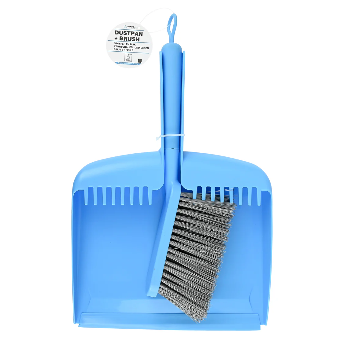 Stoffer en Blik Deluxe 22 cm – Met Reinigingstanden & Rubberen Lip