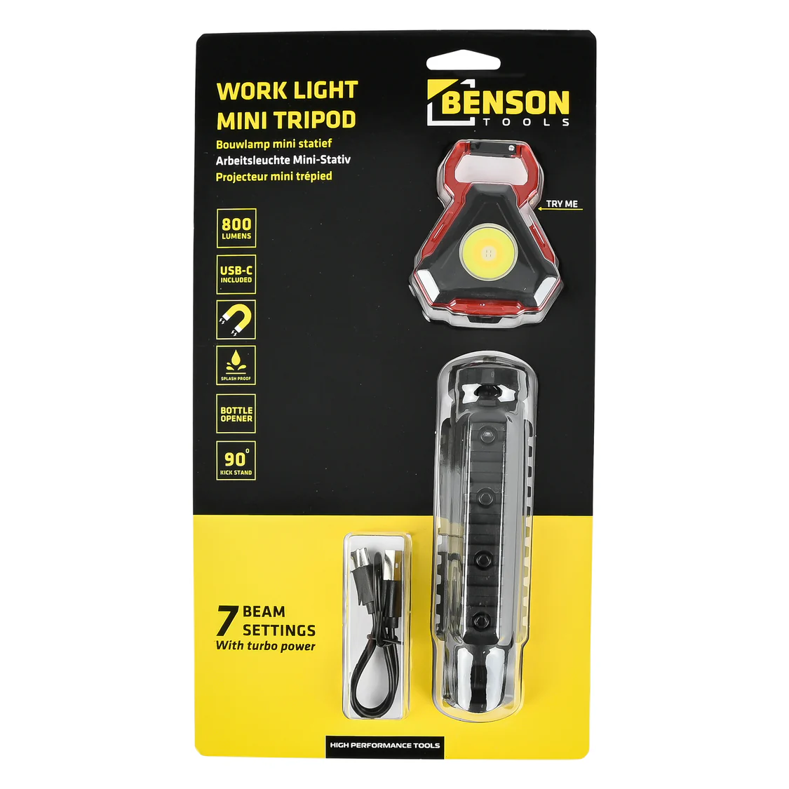 Draagbare Oplaadbare LED Lamp met Statief – 800 Lumen – 7 Lichtstanden – USB-C