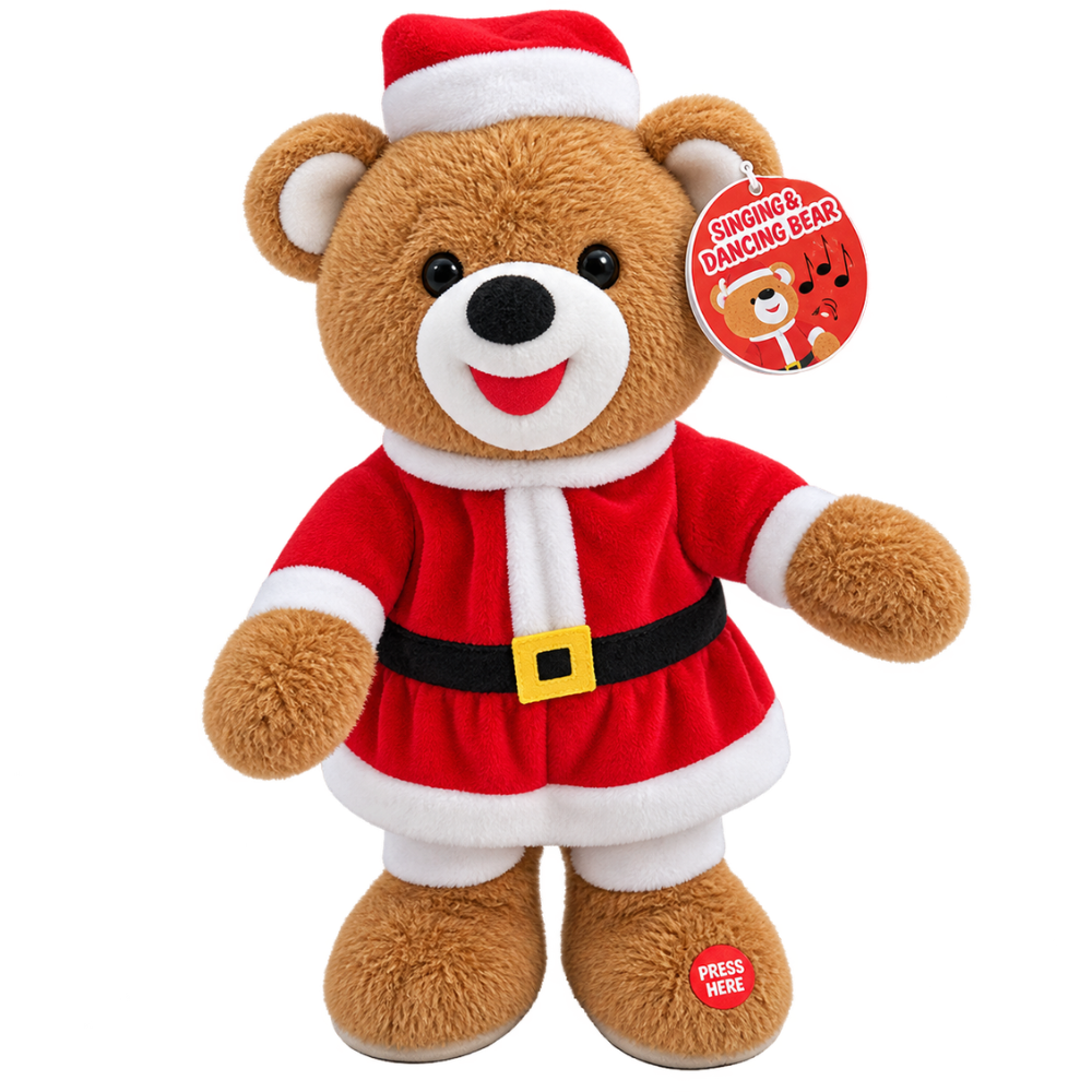 Zingende & Dansende Kerstbeer – Kerst - Man of Vrouw | Pluche | Incl. Batterijen