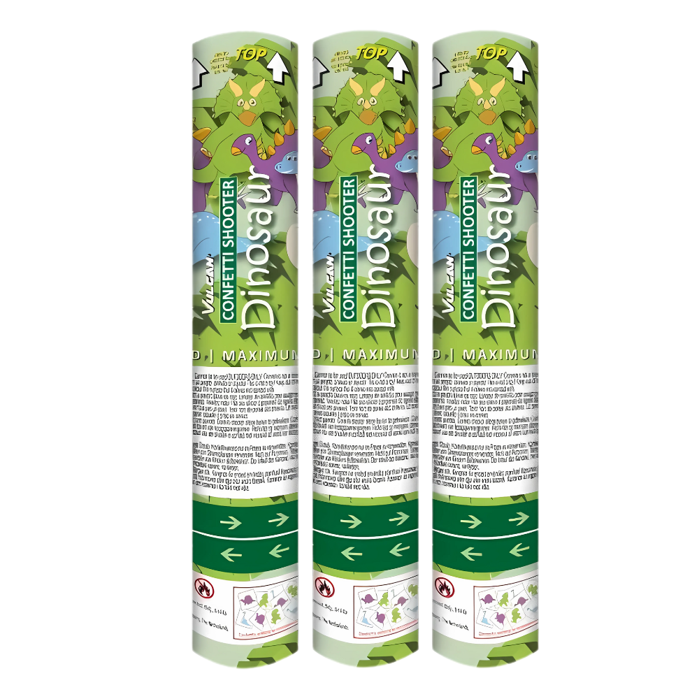 Confetti Shooter Dinosaurus - 3 stuks
