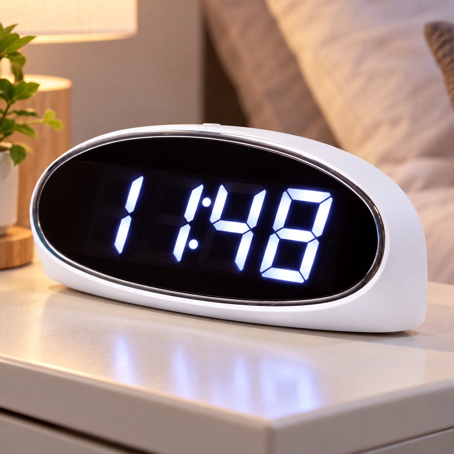 Balance Time DESIGN Wekker klok – Wit – Radiogestuurd – LED-display