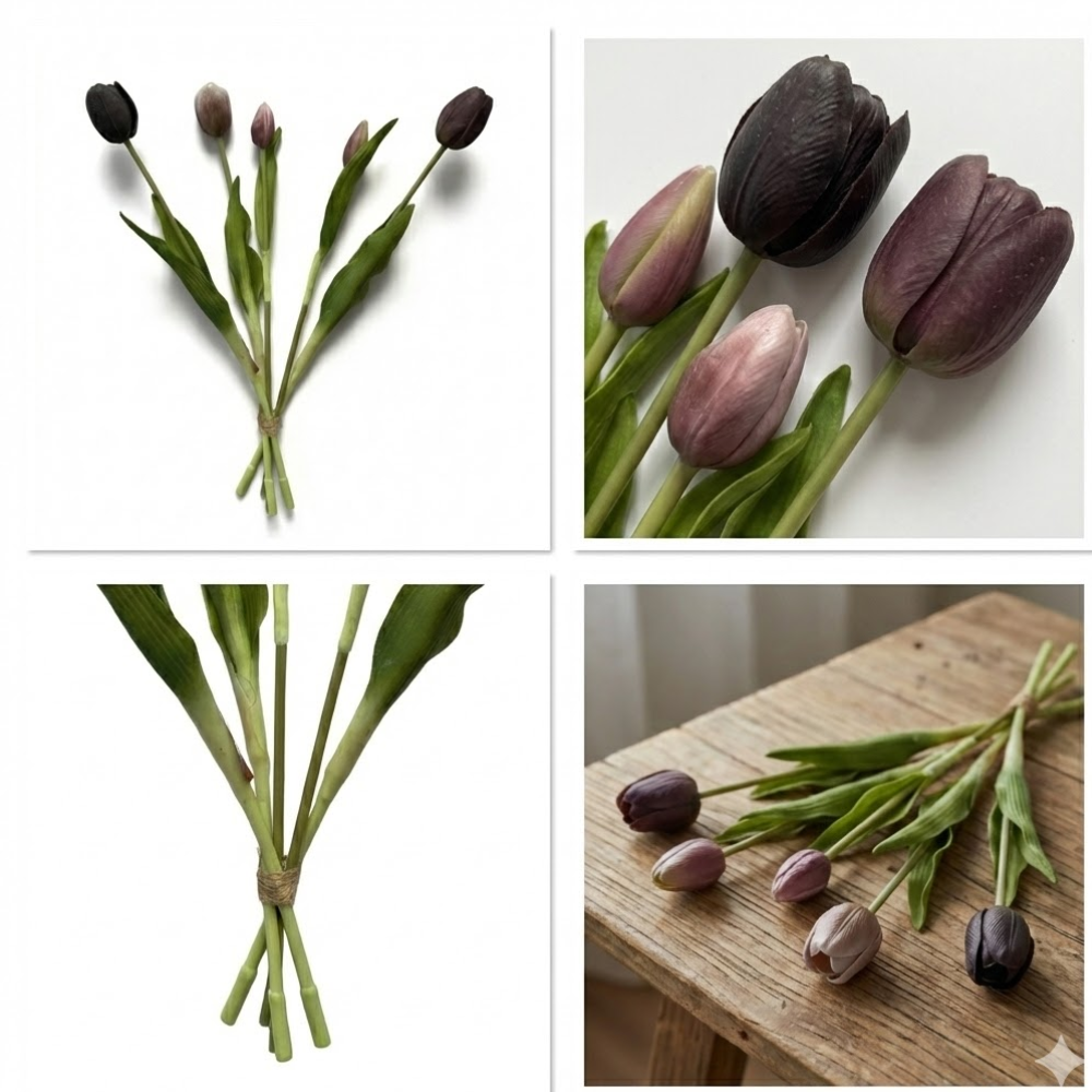 Kunst Tulpen  - Tulips - Mix kleuren - Kunstbloemen - Kunst Tulpen - Kunst Boeket