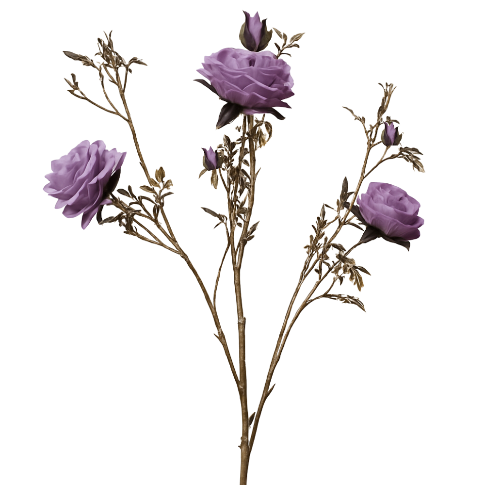 Kunst Bloem - Rosa - Goude Tak - 112 cm  Lila