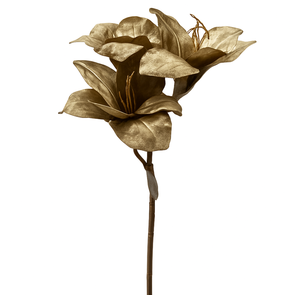 Kunst Bloem - Amaryllis - Goude Tak - 57 cm Taupe