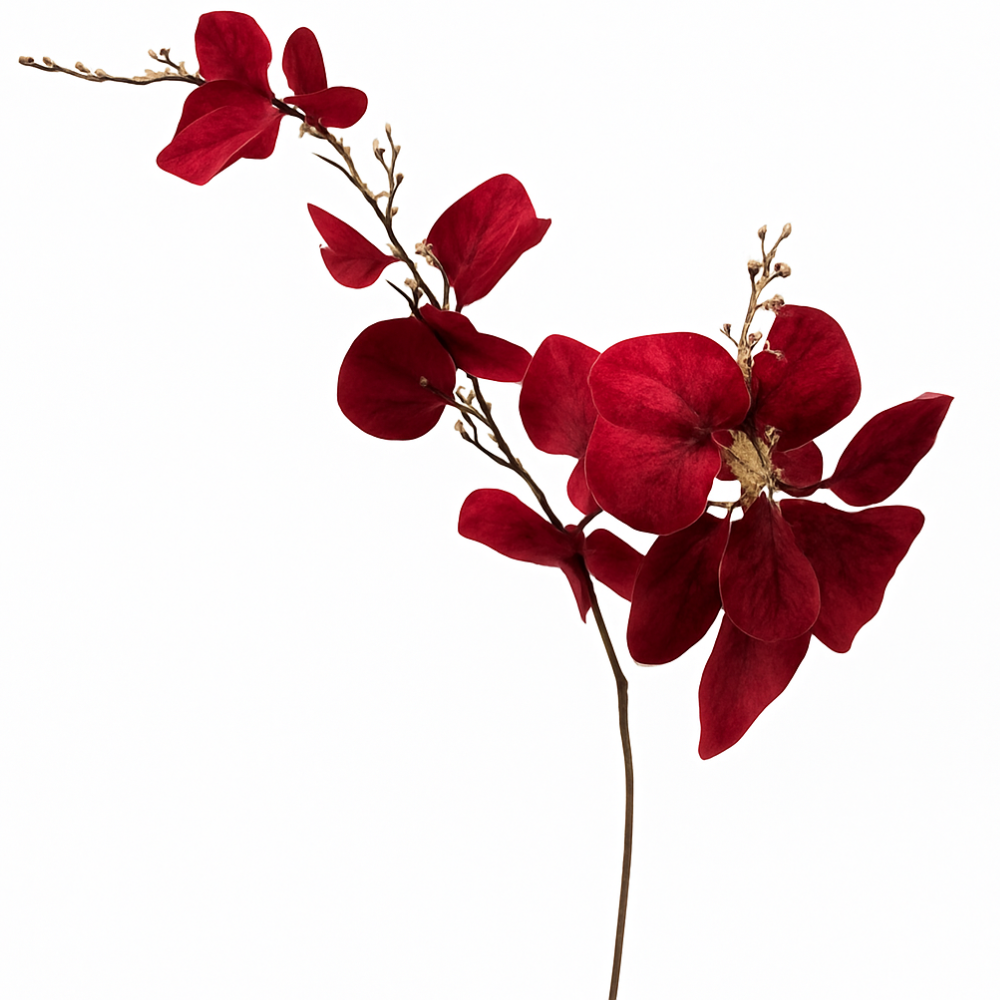 Kunst Bloem -Eucalyptus - Goude Tak - 80 cm Red