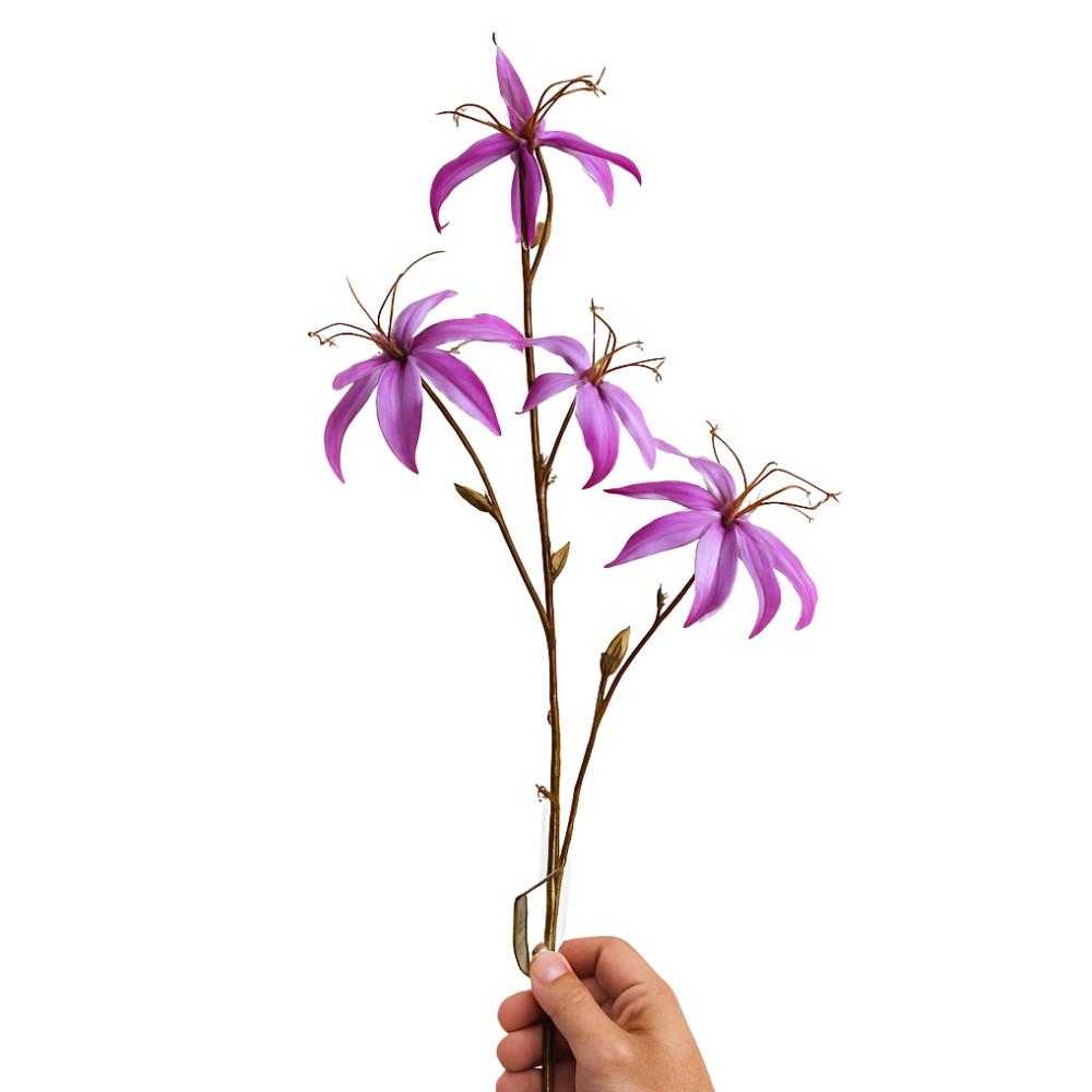 Kunst Bloem -Gloriosa - Goude Tak - 80 cm Lila