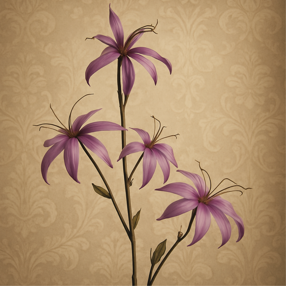 Kunst Bloem -Gloriosa - Goude Tak - 80 cm Lila