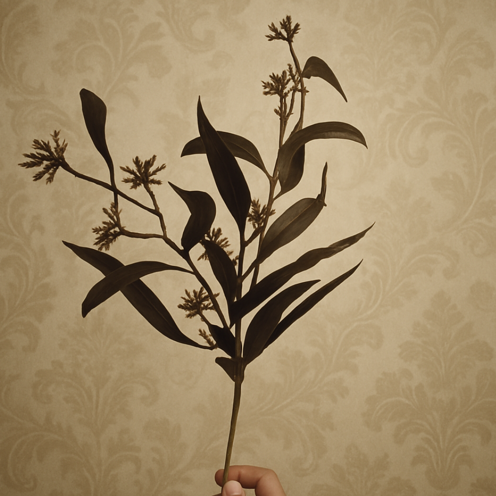 Kunst Bloem -Eucalyptus - Goude Tak - 80 cm Taupe