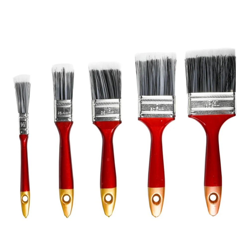 Set van 5 platte kwasten synthetische