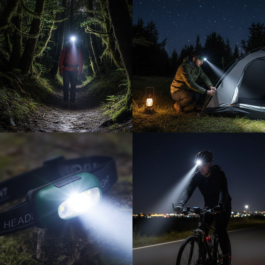 Hoofdlamp met sensor + oplaadbaar