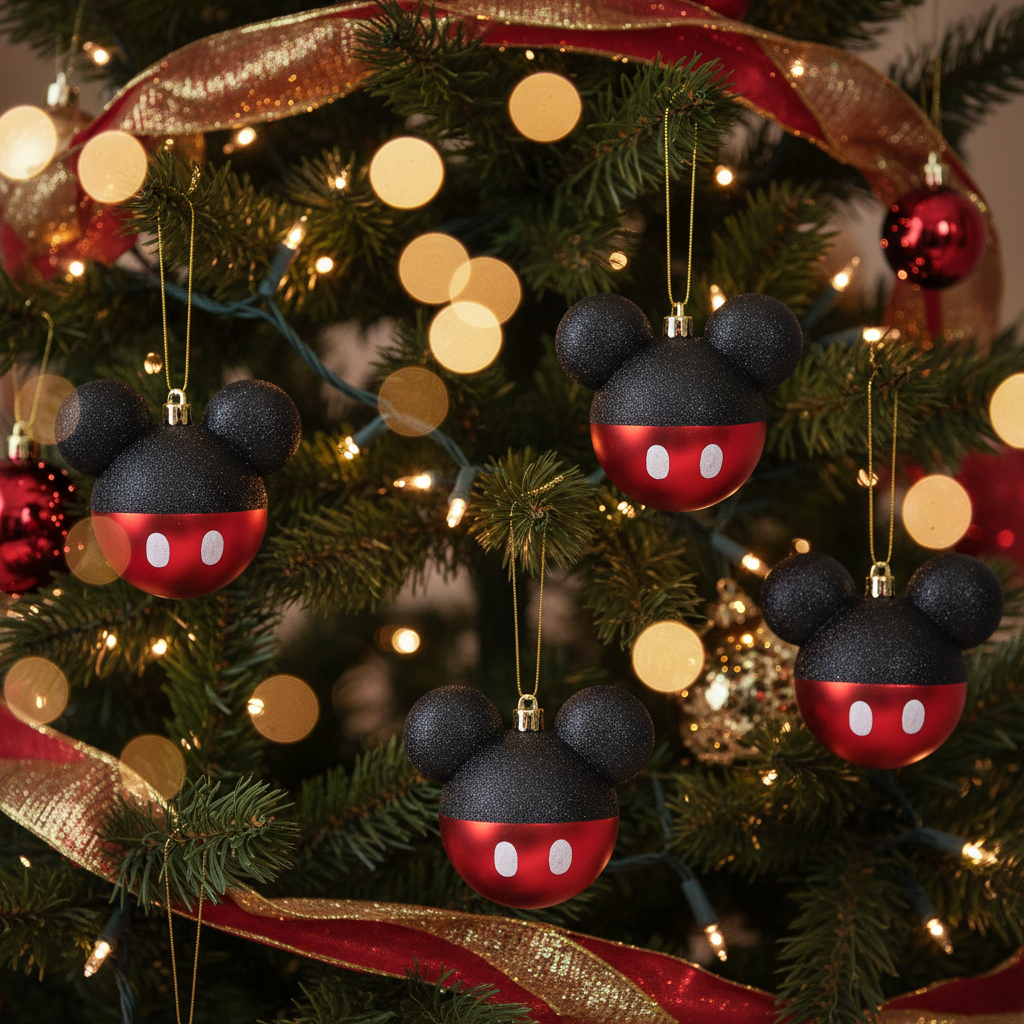 Mickey Mouse kerstballen sfeerbeeld
