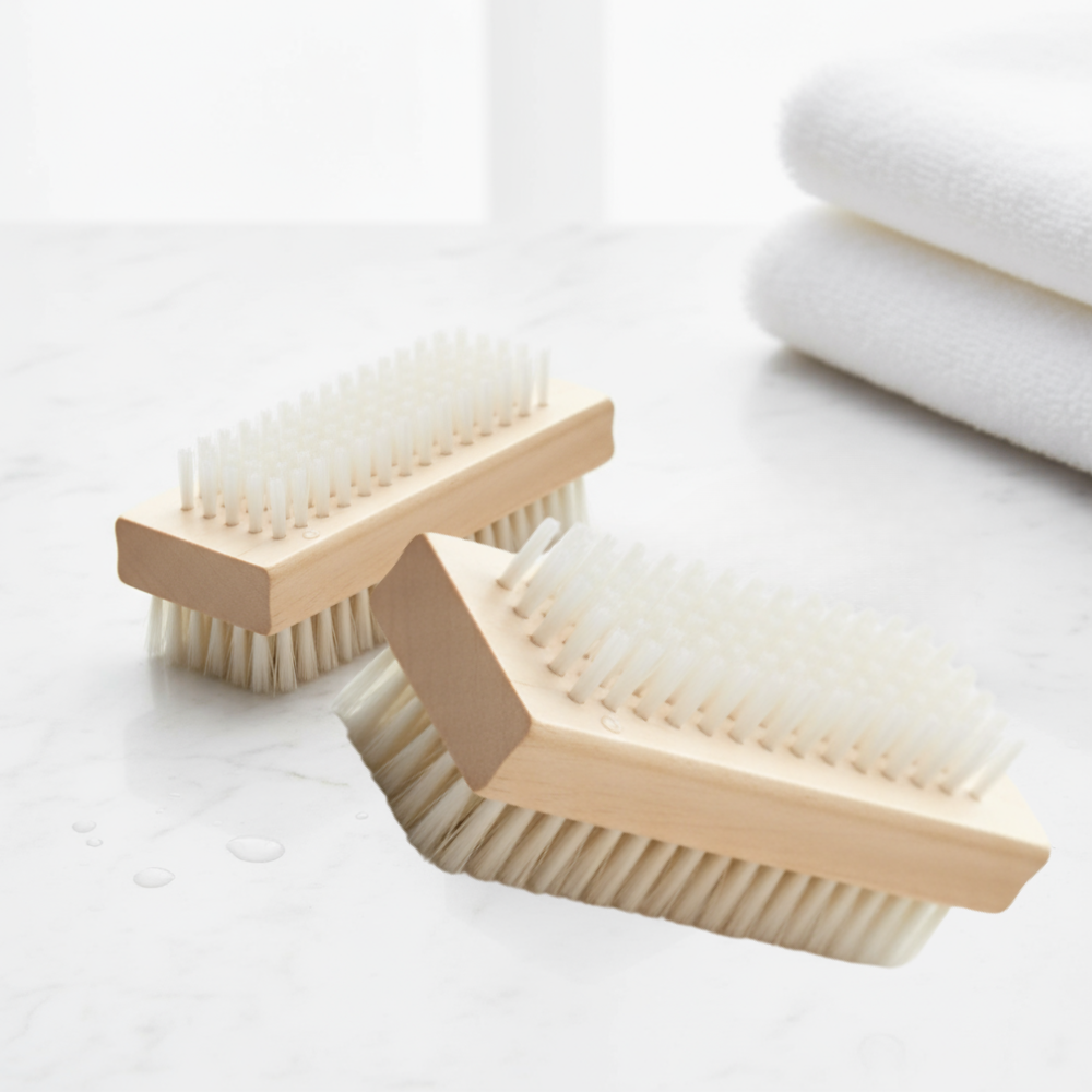 Benson Houten nagelborstel - dubbelzijdig - 10 x 4.5 cm - 2 stuks