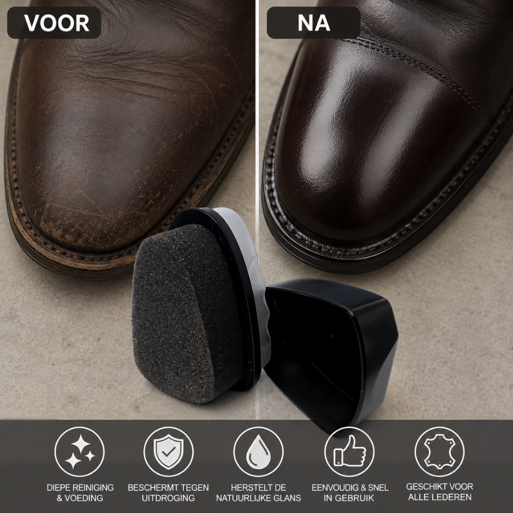 Leerolie met Ingebouwde Spons – Kleurloze Leerverzorging voor Glad Leer