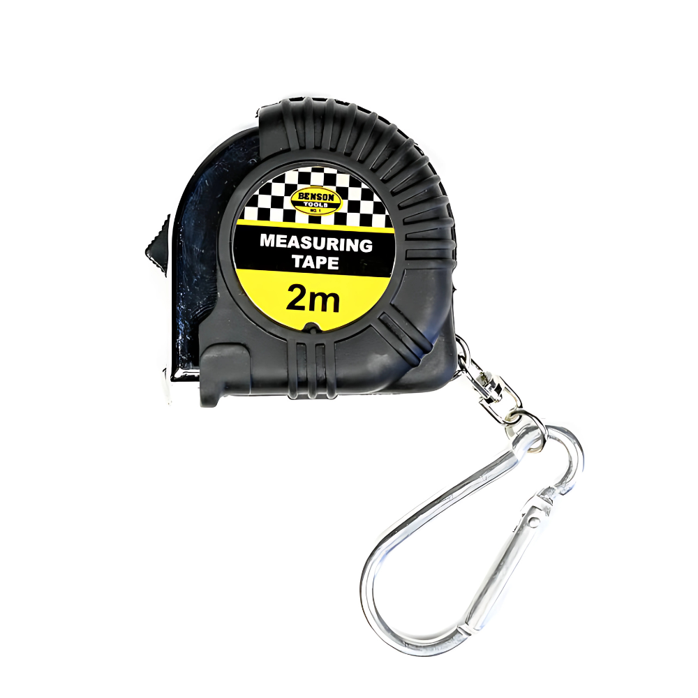 Mini Rolbandmaat - Rubber met Karabijnhaak 2 m x 6mm