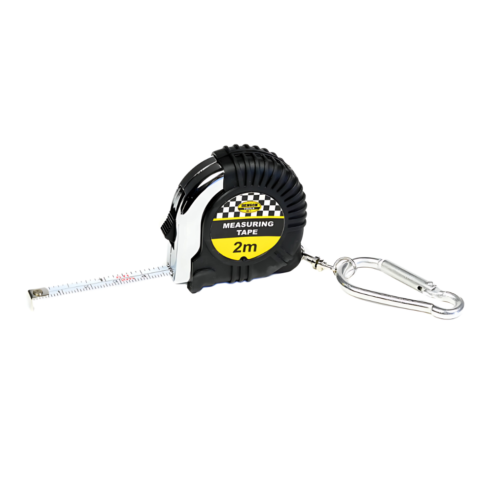 Mini Rolbandmaat - Rubber met Karabijnhaak 2 m x 6mm