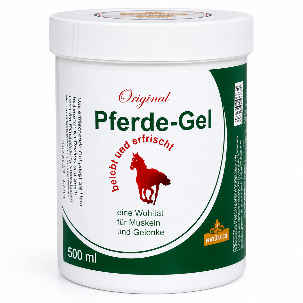 Naturhof Paardengel / Paardenbalsem - Verkoelende Spierbalsem - Voor Vermoeide Rug en Benen - Spier- en Gewrichtsgel - 500 ml