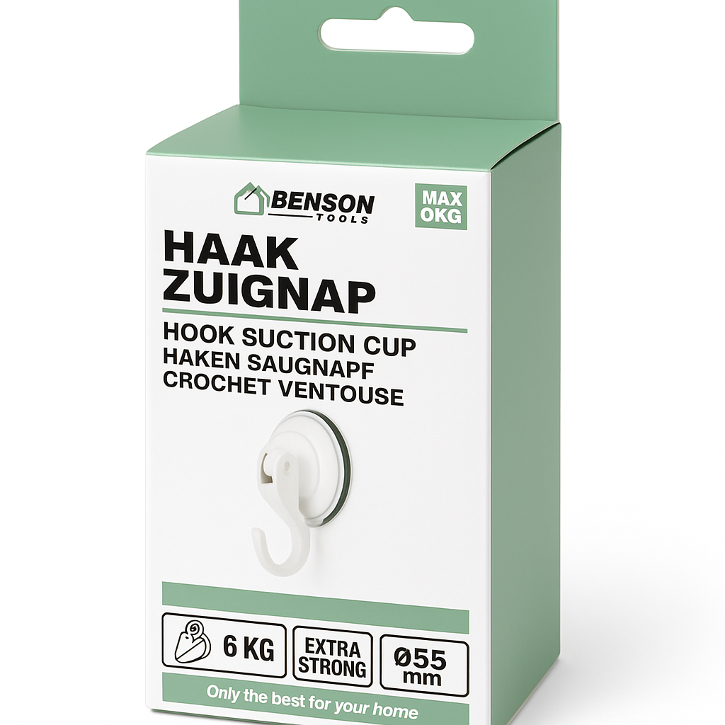 Ophanghaak met Zuignap – Draagkracht tot 6 kg