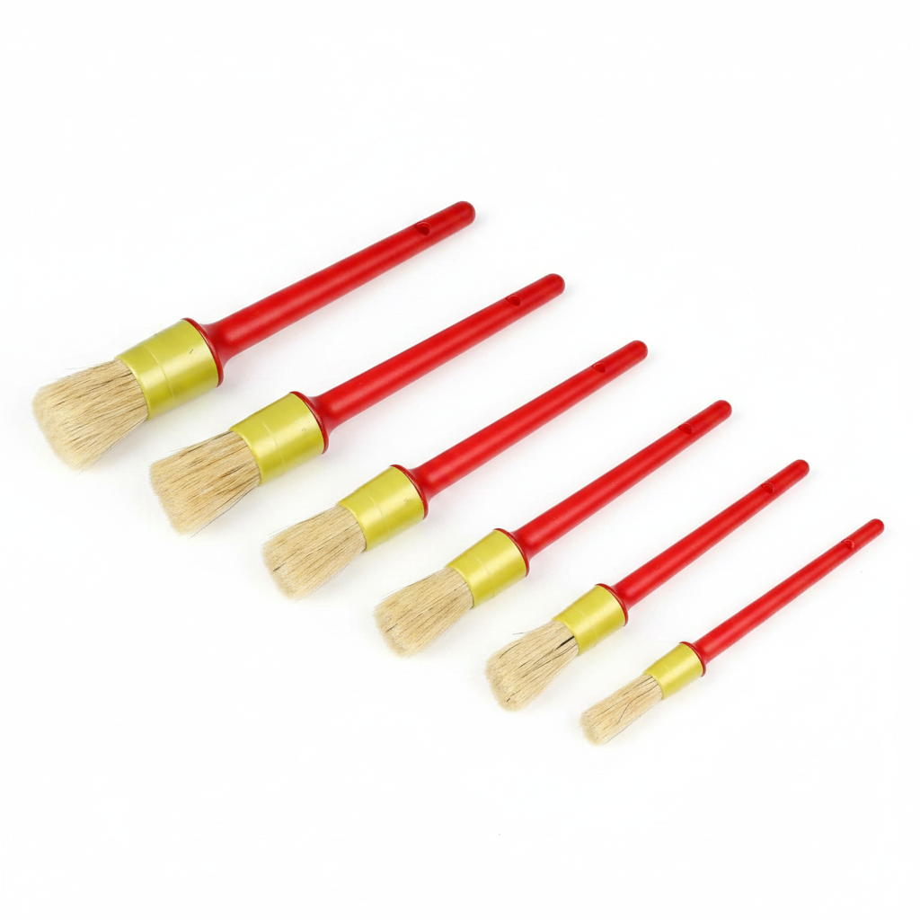 Set van 5 Ronde Kwasten – Synthetische Haren – Voor Watergedragen Verf