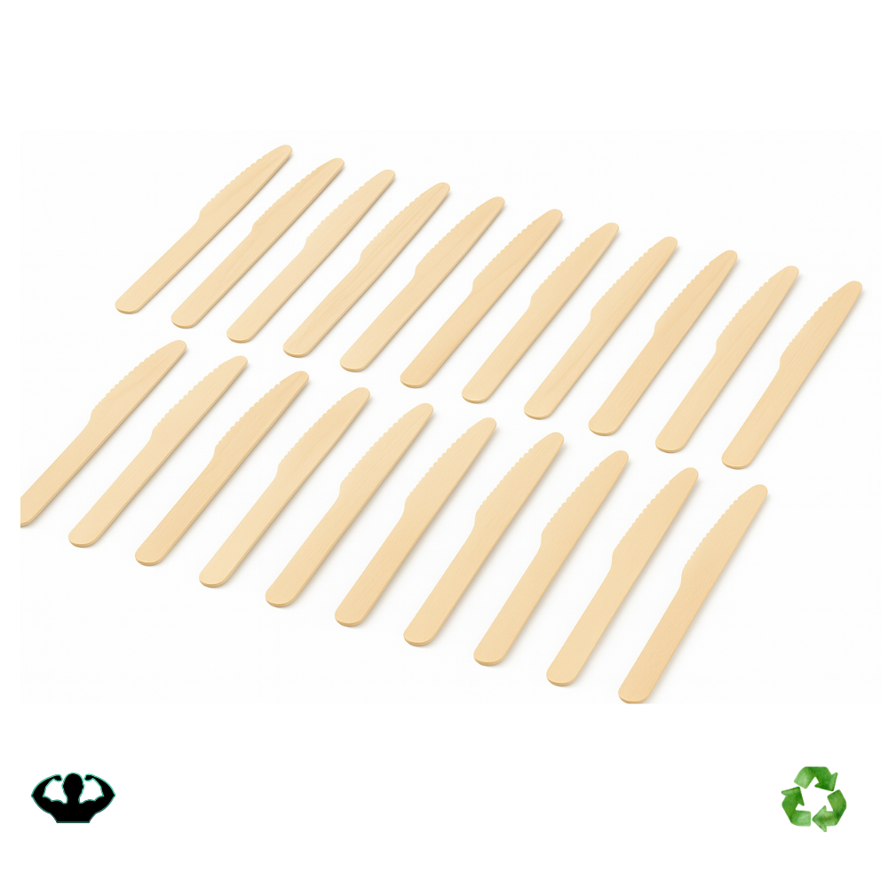 bestek messen - hout - 20dlg