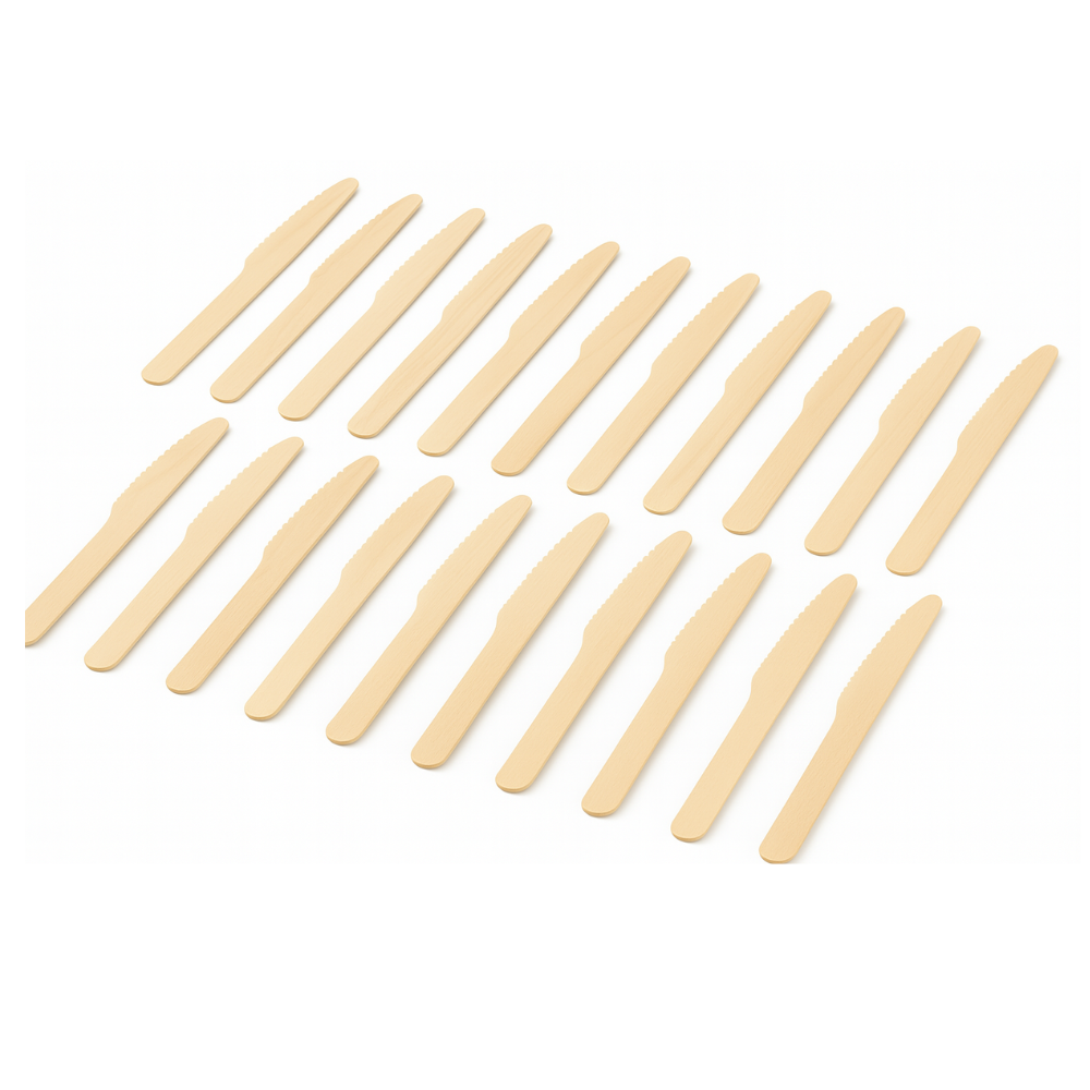 bestek messen - hout - 20dlg