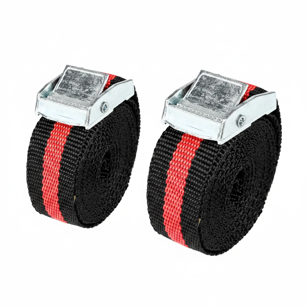 Spanband 2.5 mtr x 25 mm Zwart/Rood – 2-delig