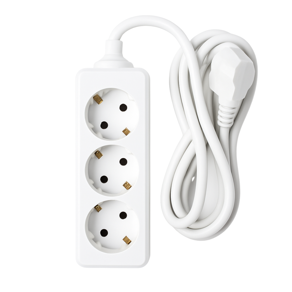 Stekkerdoos 3-voudig 1.5 meter Geaarde stekker wit