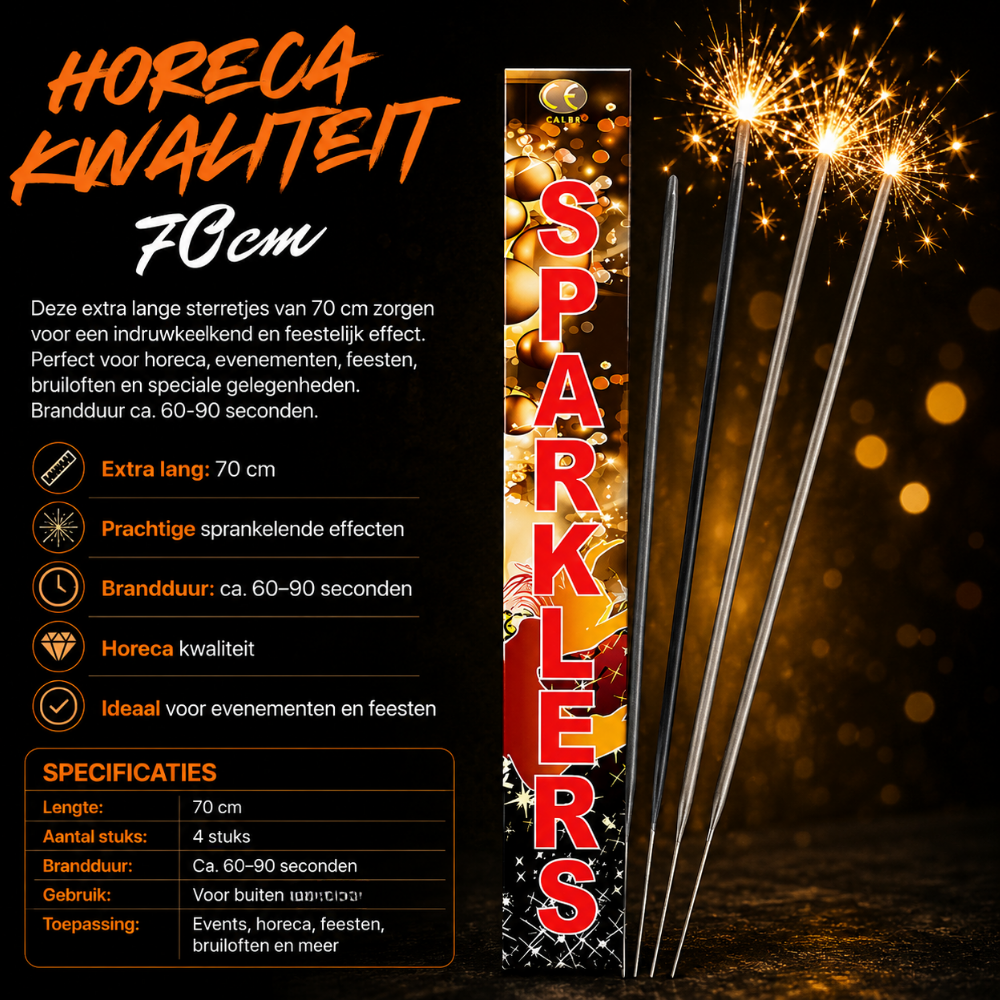 Lange Sterren XL 70 cm – 4 Stuks | Horeca Kwaliteit | Feest & Evenement Decoratie