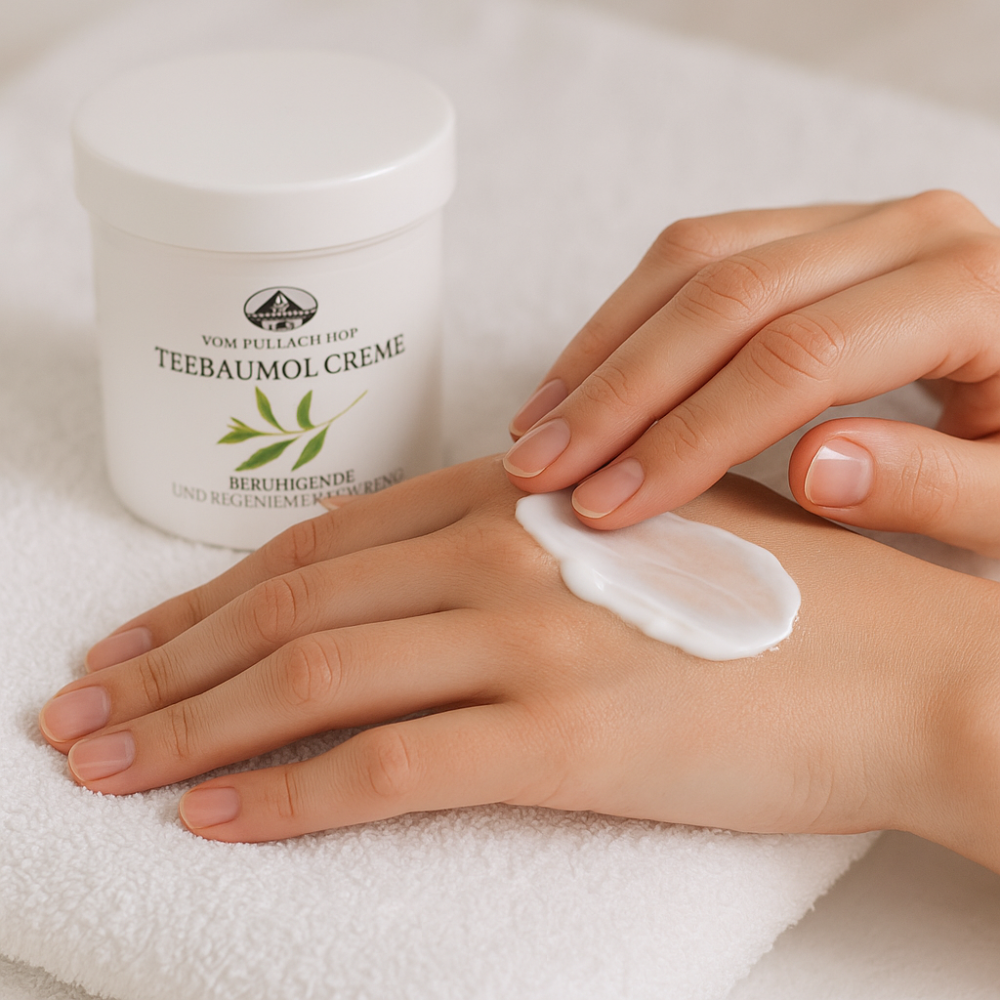 Tea Tree Oil Crème -Teebaum olie crème 250 ml van Pullach Hof - Tegen vele huidirritaties