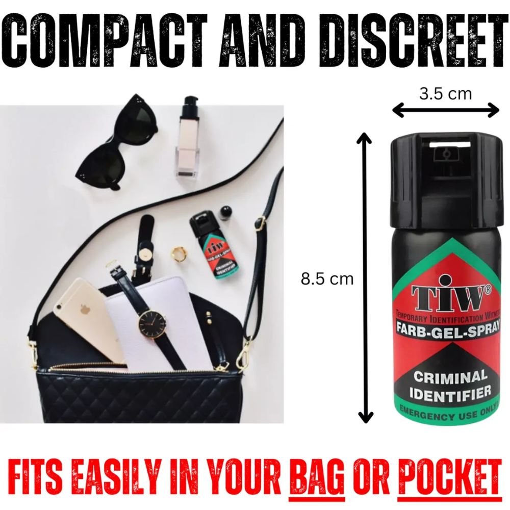Security Identificatie Spray + TW 1000 - Schrill Alarm - Persoonlijk Alarm - Zelfverdediging