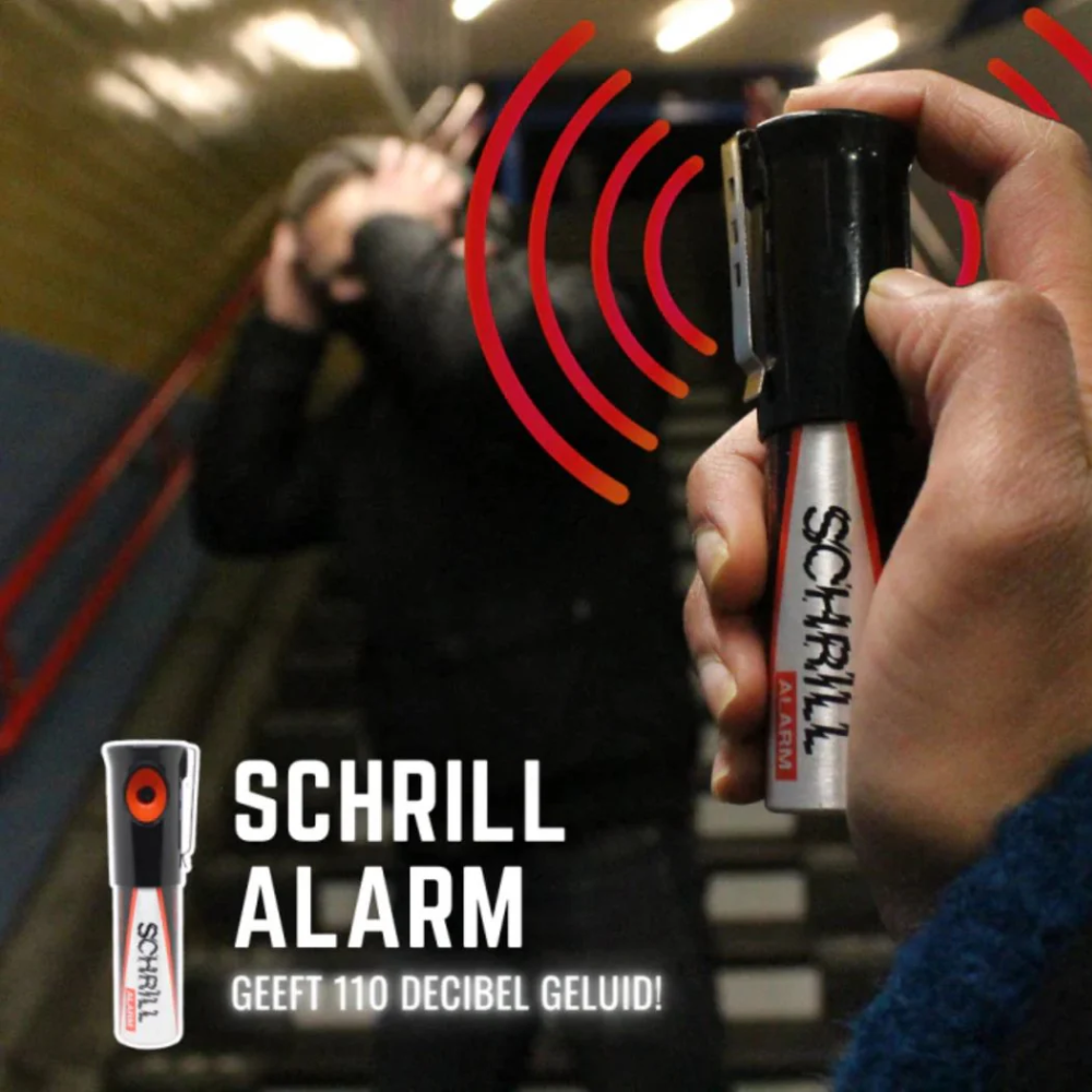 Security Identificatie Spray + TW 1000 - Schrill Alarm - Persoonlijk Alarm - Zelfverdediging