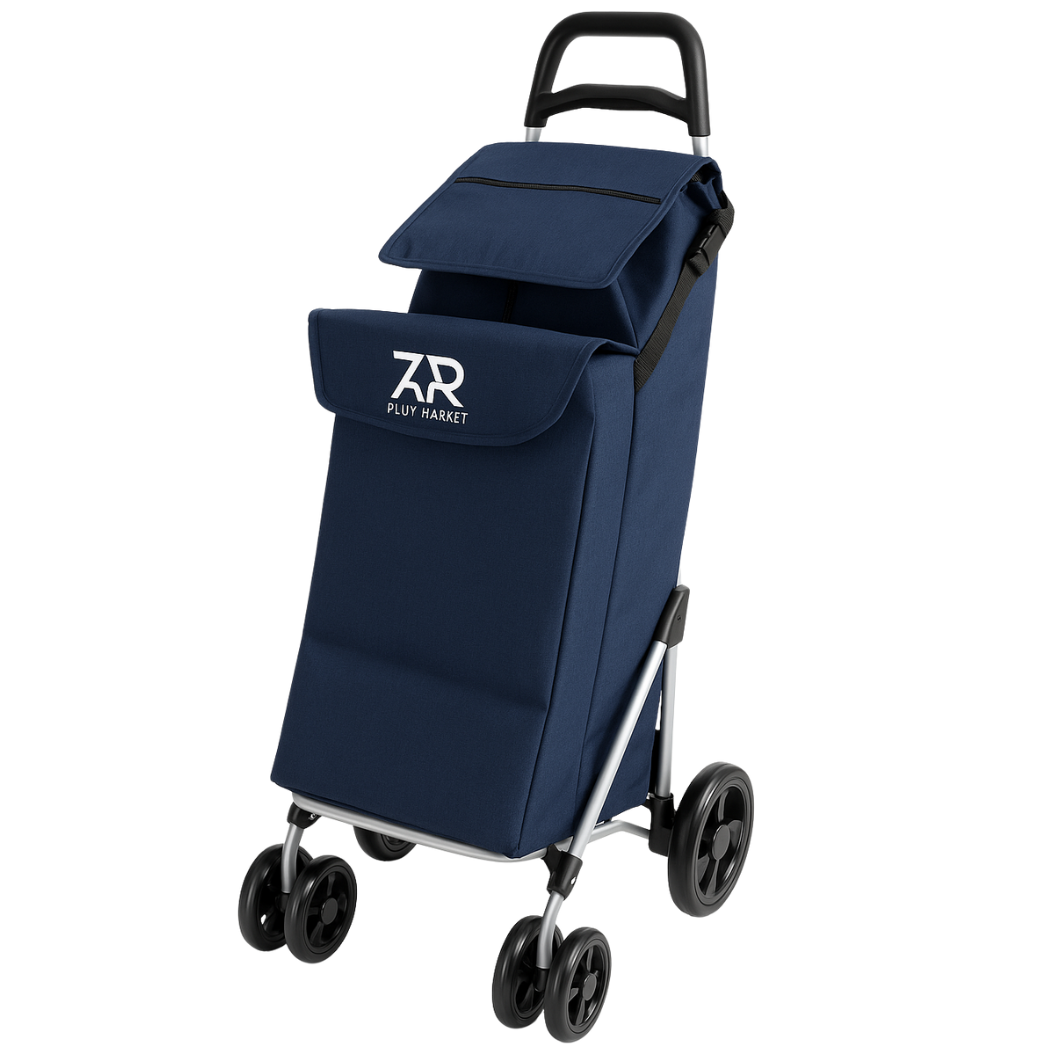 Boodschappentrolley - koeltas - Royalty Rolls - Blauw en Zwart