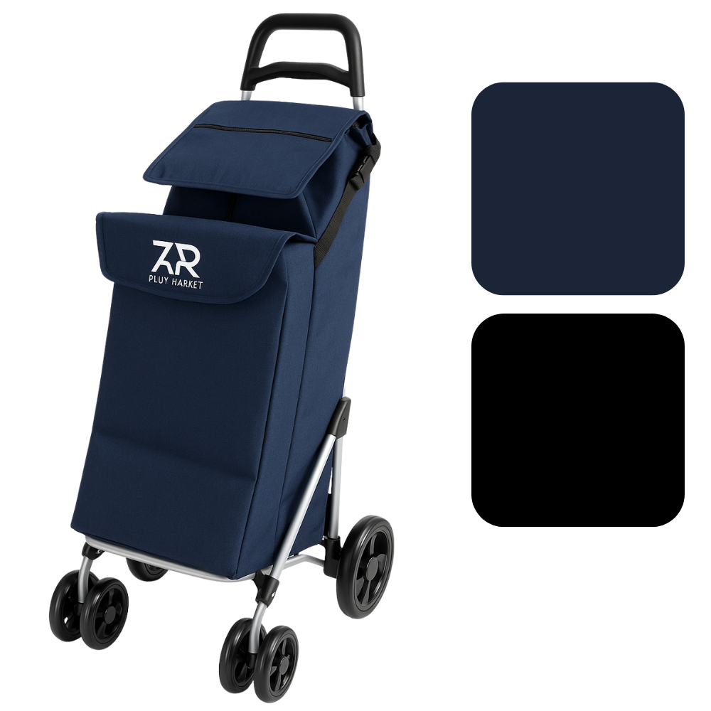 Boodschappentrolley - koeltas - Royalty Rolls - Blauw en Zwart