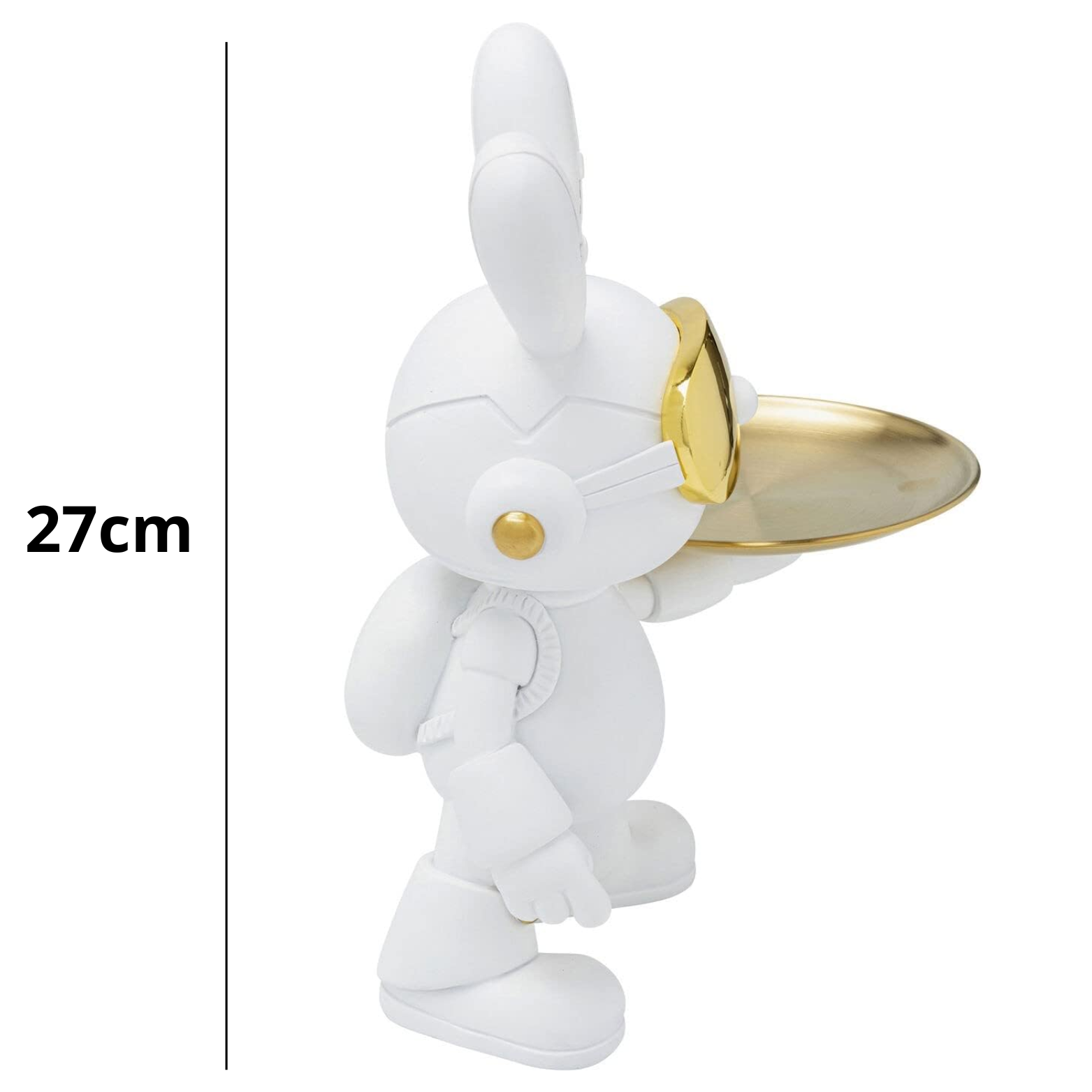 Cool Bunny Tray - Decoratiefiguur- Sleutel - Telefoon Schaal - 27 cm groot - Polyhars en gelakt staal