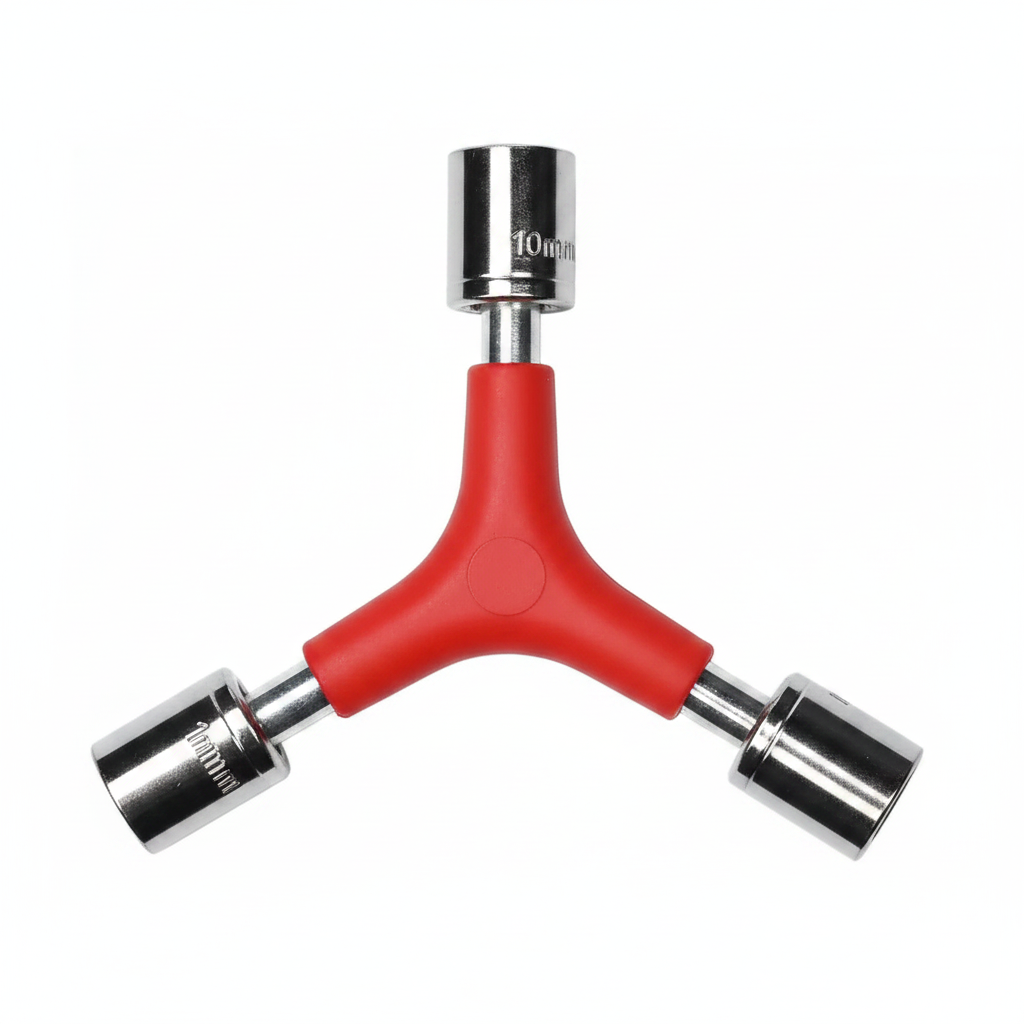 Benson Dopsleutel 3-weg 8/9/10 mm – Comfortabel handvat – Rood